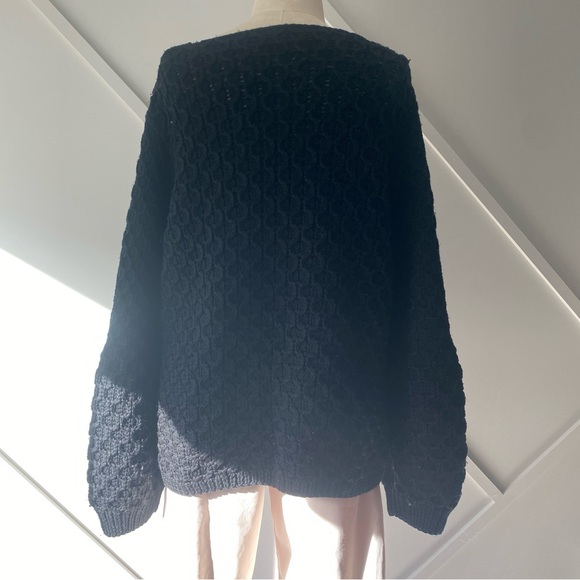 CO Wool Chunky Oversized Knit Sweater with Balloon Sleeves - M - Picture 3 of 16